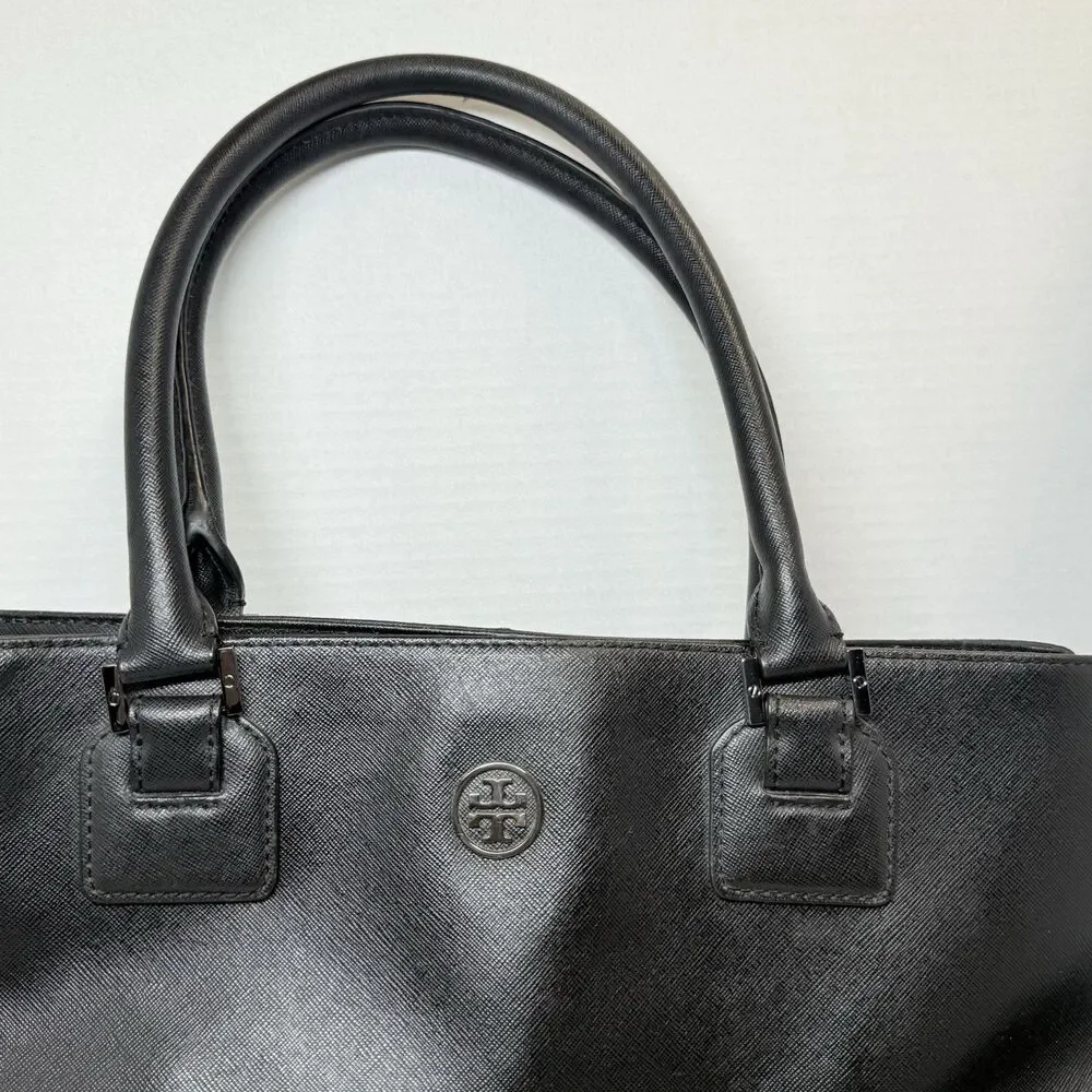 Tory Burch East West Robinson Tote Bag Black Saffiano Leather